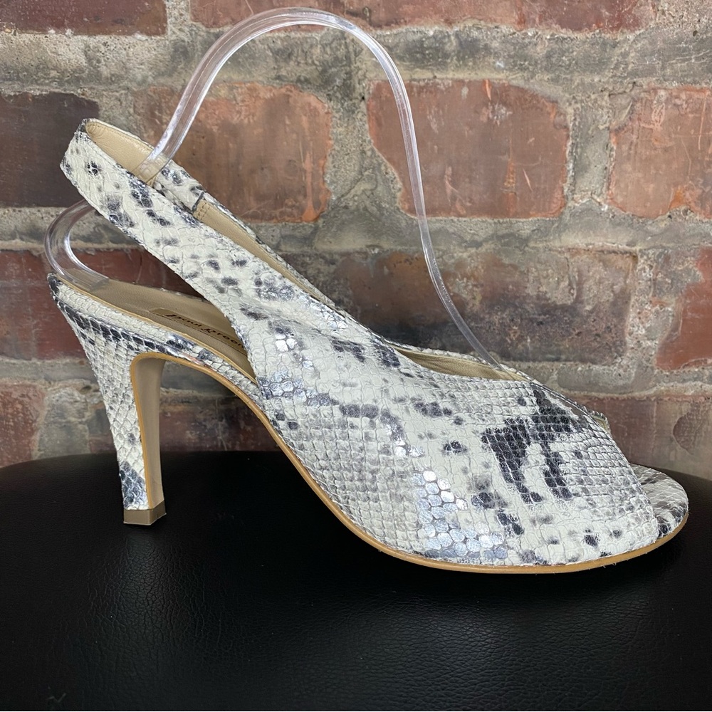 Paul Green Avanti Slingback Heels Metallic Snakeskin Women's Size 9 Shoes UK6.5